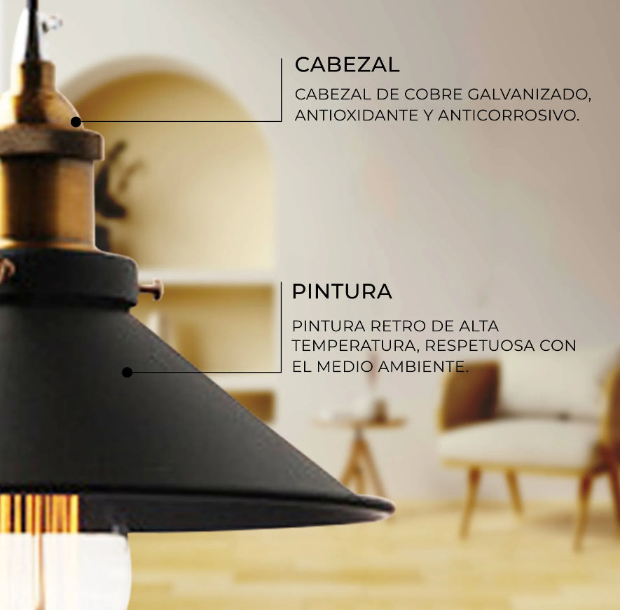 Lámpara colgante estilo campana